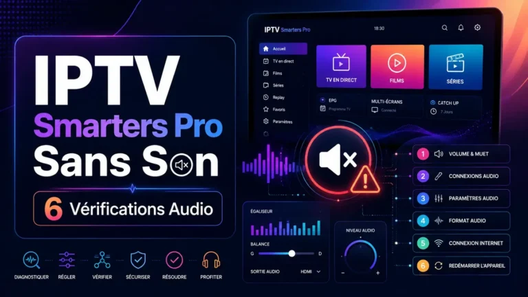 IPTV Smarters Pro Sans Son avec 6 vérifications audio pour résoudre les problèmes de volume, muet, sortie HDMI et paramètres son.