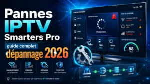 Pannes IPTV Smarters Pro avec tableau de diagnostic, erreurs de connexion et guide dépannage 2026