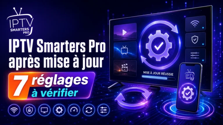 IPTV Smarters Pro après mise à jour : 7 réglages à vérifier