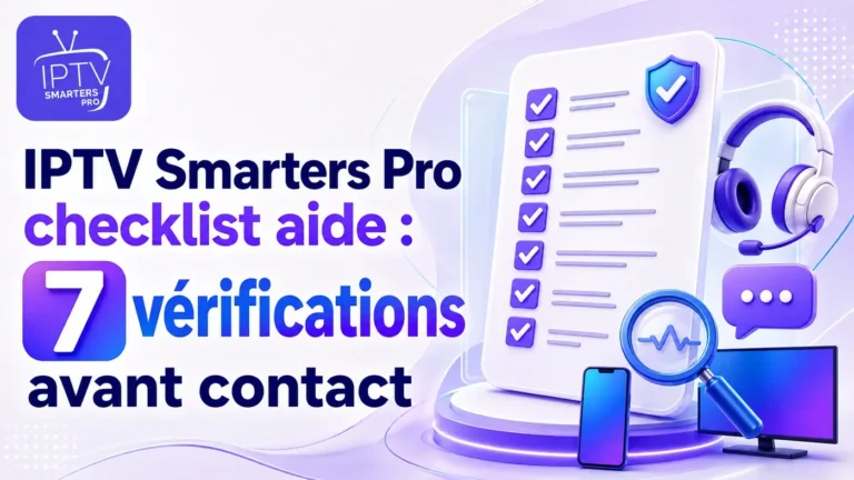 IPTV Smarters Pro checklist aide avec 7 vérifications avant de contacter le support