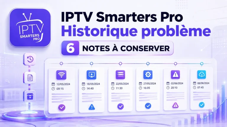 IPTV Smarters Pro historique problème avec 6 notes essentielles à conserver