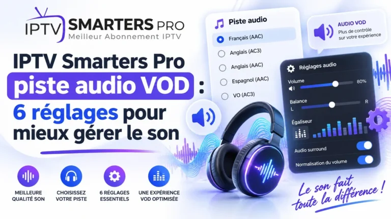 IPTV Smarters Pro piste audio VOD avec réglages pour mieux gérer le son
